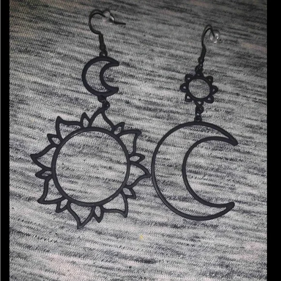 Boho Sun Moon Cut Out Elegant Gold Sliver Black - Picture 5 of 11